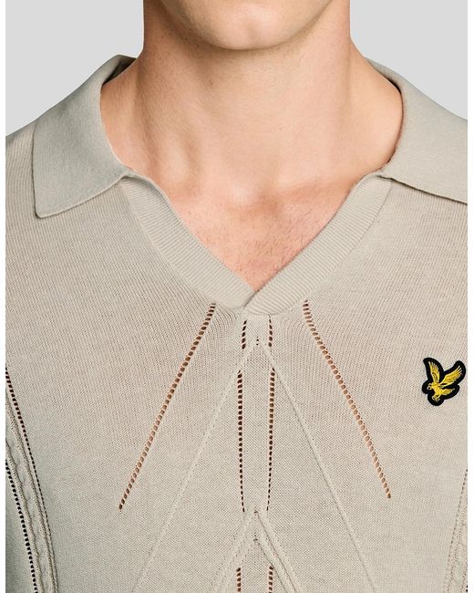 Lyle & Scott Multicolor Open Collar Argyle Knitted Polo Shirt for men