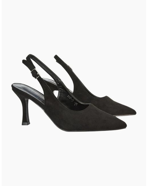 XY London Black Ladies Valerie Sling Back High Stiletto Heel Court Shoes