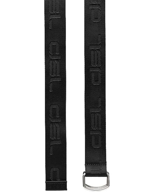 DIESEL Black B-Tone D Ring Belt Woven Solid Fabric Casual Waist Webbing Belt for men