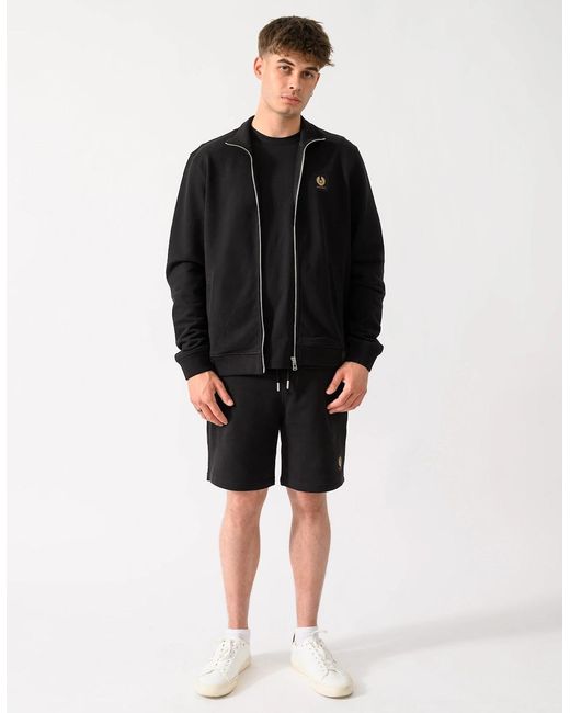 Belstaff Black Logo Full Zip Sweatshirt for men