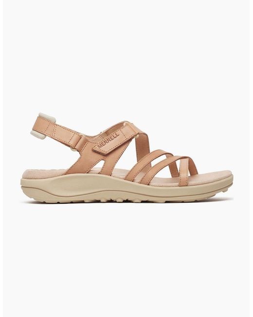 Merrell White Harbor Backstrap Leather Tan Rose Sandals