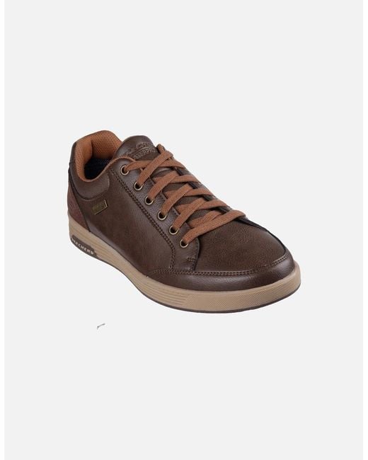 Skechers Brown Cavell Sparkman Polyurethane Chocolate Standard Lace-Up Shoes for men
