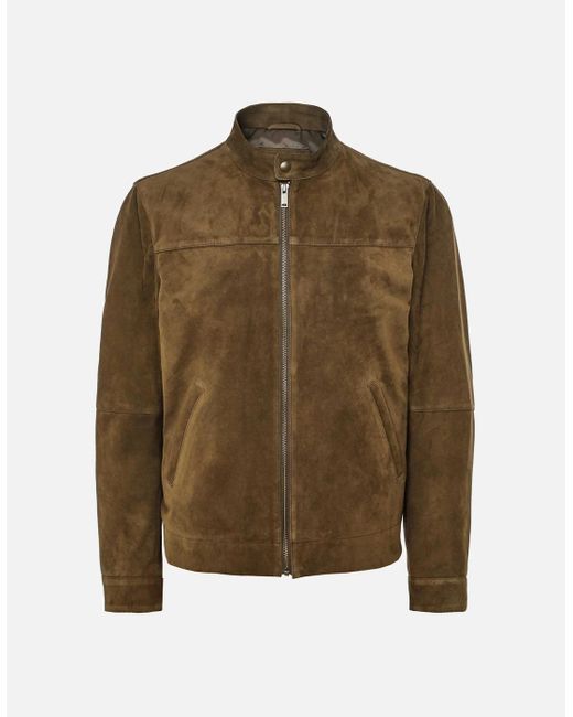 Oliver Sweeney Brown Suede Dimson Biker Jacket for men