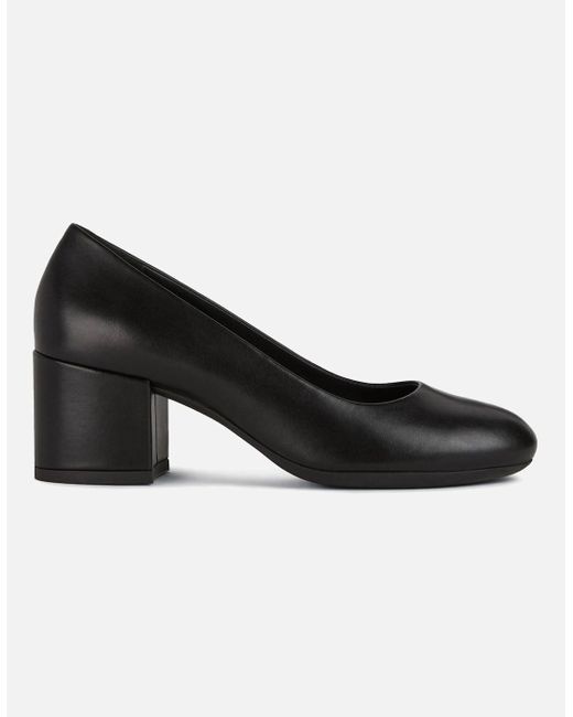 Geox Black D Eleana A Leather Bovine Full Grain Heels