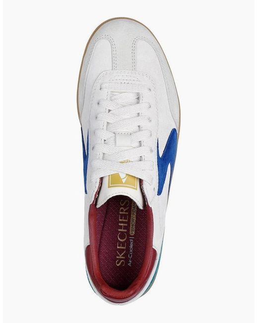 Skechers Blue Hotshot For The Win Leather Light/Multi Trainers