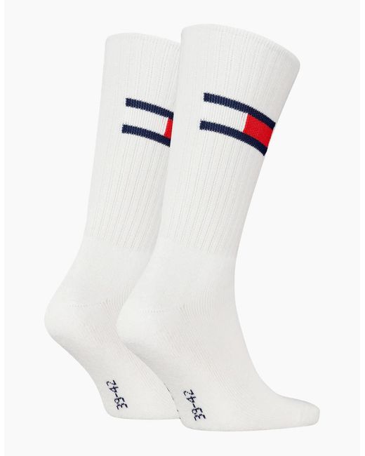 Tommy Hilfiger White 2-Pack Tommy Jeans Flag Logo Sports Socks for men