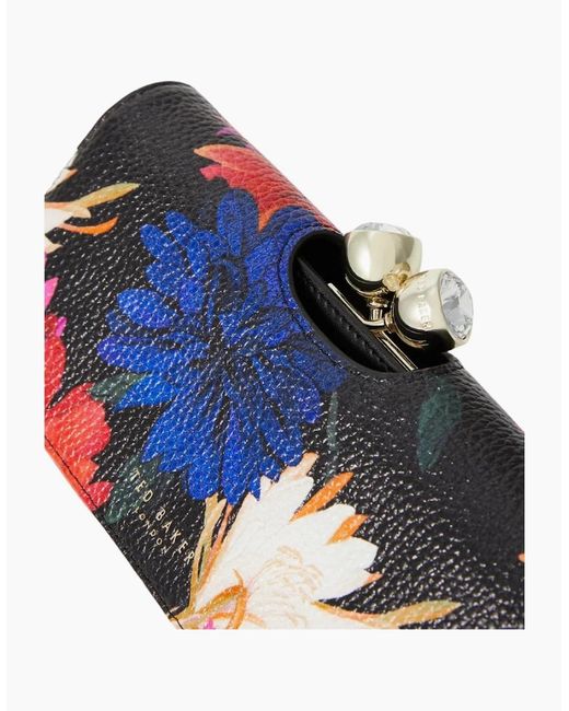Ted Baker Blue Amaliah Printed Rose Detail Bobble Purse