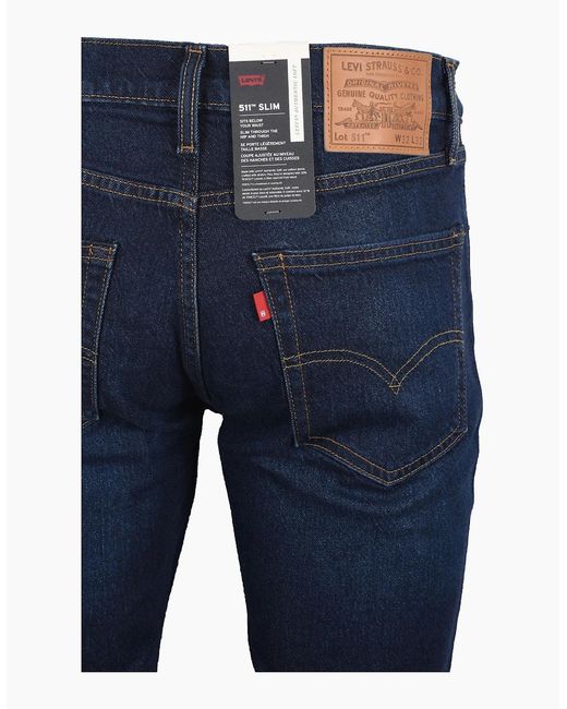 Levi's Blue Levi's 511 Slim Jeans 'Free As A Bird' Dark Denim for men