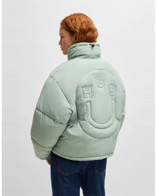 Boss Green Fortuna Solid Patterned Puffer Jacket