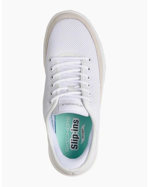 Skechers Go Walk White Skechers Gowalk Commuter Textile Standard Trainers