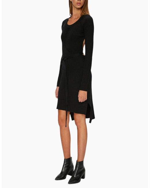 DIESEL Black M String 0Lasu Dress Open Back Cotton Casual Winter Long Top