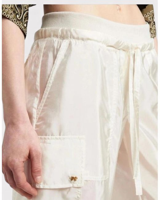 Palm Angels White Satin Parachute Trousers