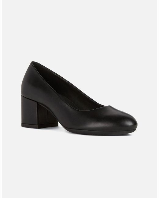 Geox Black D Eleana A Leather Bovine Full Grain Heels