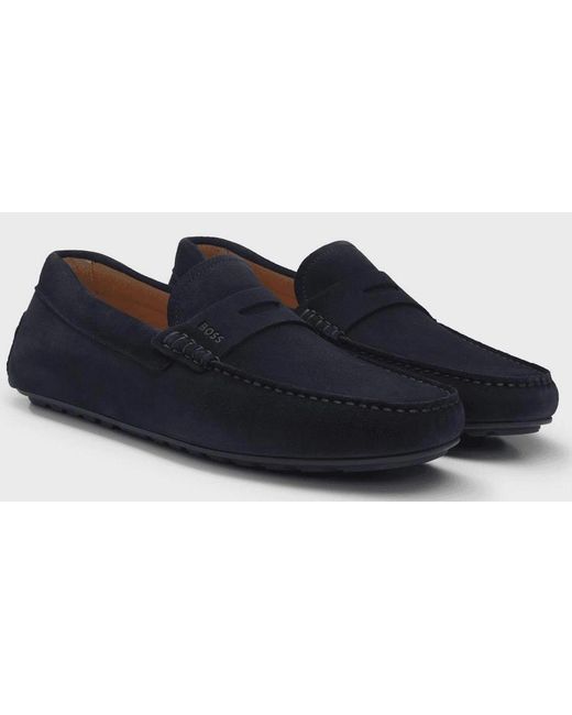 Boss Black Noel Moccasin Suede Loafers for men