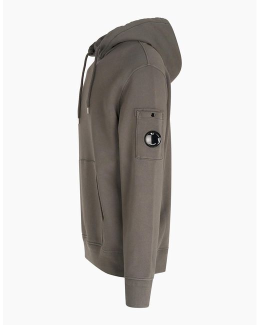 C P Company Gray Diagonal Fleece Hoodie for men