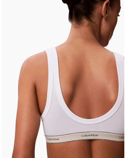 Calvin Klein White Heritage Cotton Unlined Bralette