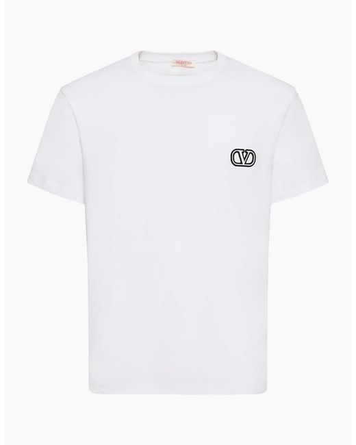 Valentino White Vlogo Signature Patch T-Shirt for men