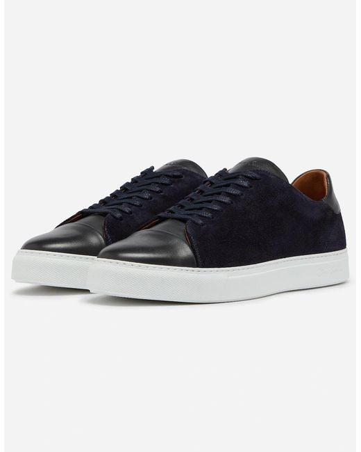 Oliver Sweeney Blue Capelo Calf Suede Cupsole Trainers for men