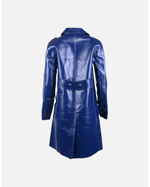 DIESEL Blue L Lilac Jacket Double Breasted Coat Winter Reversible Overcoat