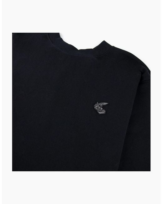 Vivienne Westwood Blue Anglomania Small Logo Sweatshirt for men