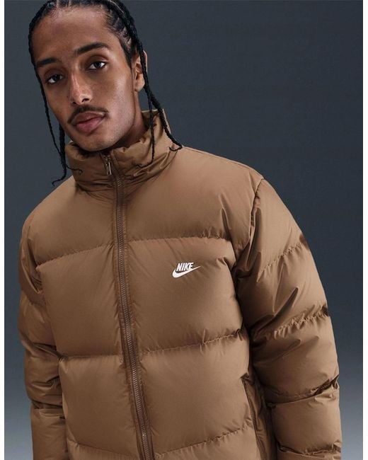 Nike Brown Therma Fit Club Puffer Jacket for men