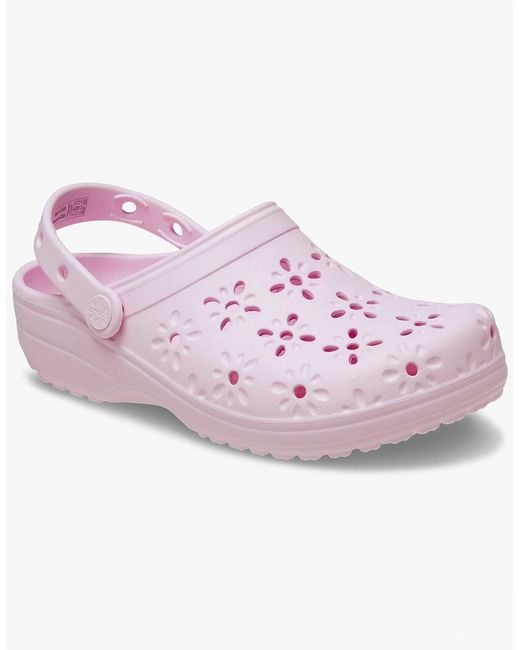 CROCSTM Pink 210927 Classic Floral Cut Out Clogs