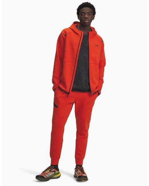 Under Armour Red Unstoppable Fleece Joggers With Zipped Pocket for men