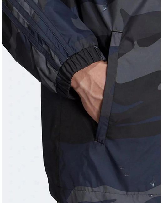 Adidas Blue Originals Camo Graphic Jacket <Br> Reduced From £59.99 Now Only £39.95 for men