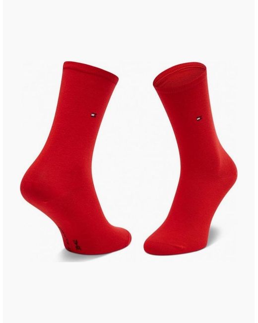 Tommy Hilfiger Red 2-Pack Small Stripe Socks