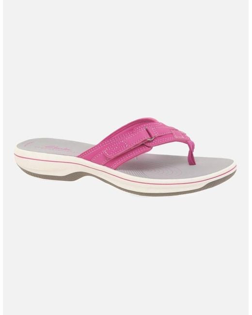 Clarks Pink Brinkley Sea Toe Post Sandals