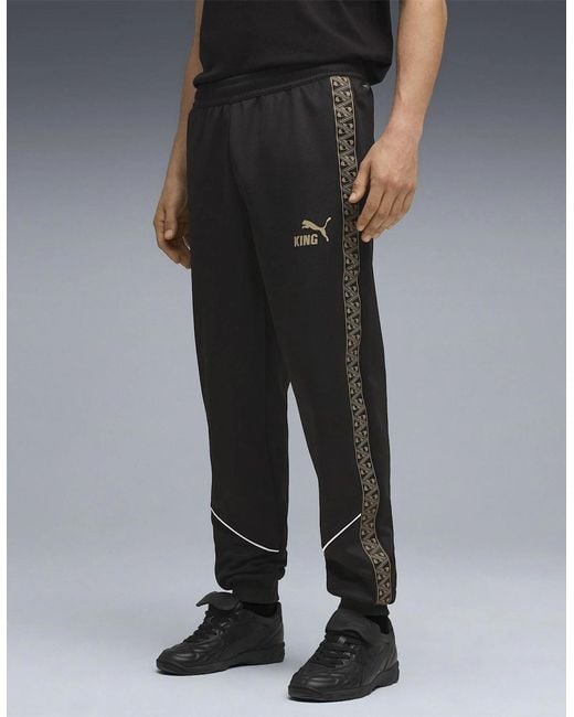PUMA Black King Anthem Performance Tracksuit Bottoms for men