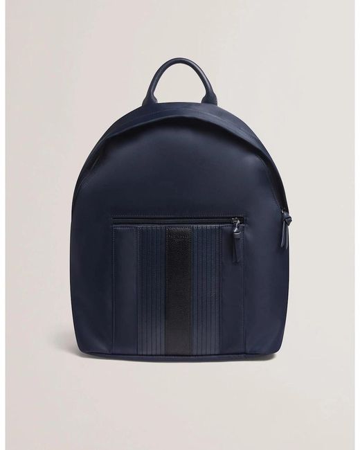 Ted Baker Blue Striped Rectangle Shape Rucksack With Tone Hardware for men