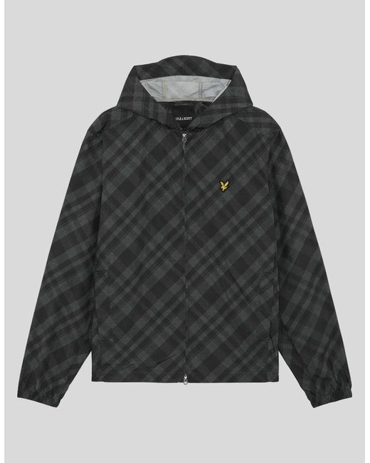 Lyle & Scott Gray Tartan Lightweight Hooded Jacket for men