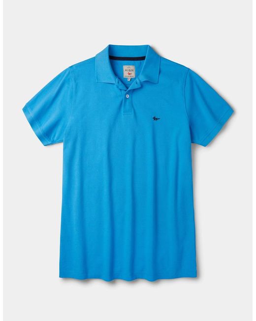 aubi Blue Oliver Pique Polo for men