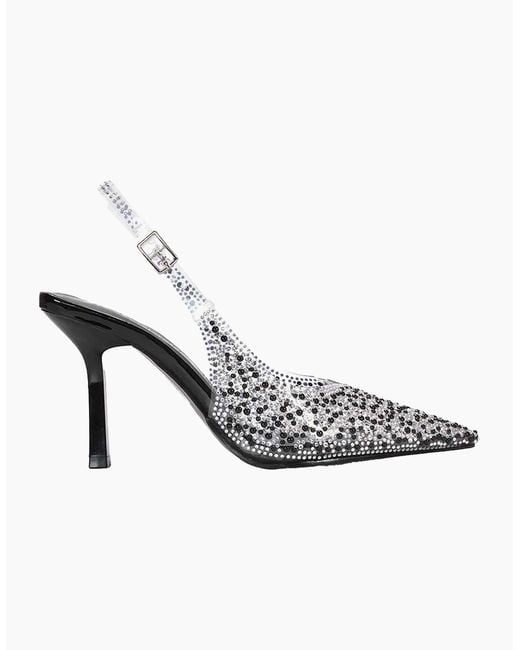 XY London Metallic Ladies Pauline Perspex High Heels