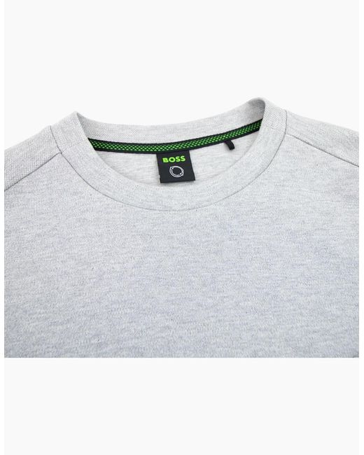 Boss White Salbo Curved Logo Sweatshirt 059 for men