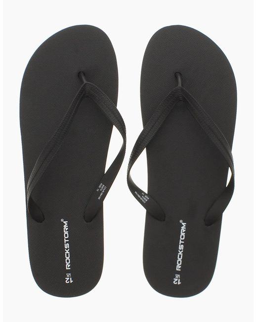 Rockstorm Black Flip Flops Cushioned Footbed Prime Uk Size for men