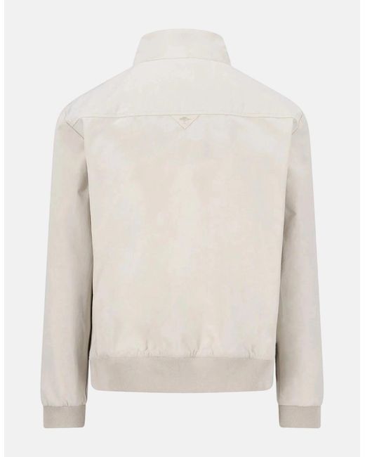 Fynch-Hatton White Stand Collar Harrington Jacket Cement for men