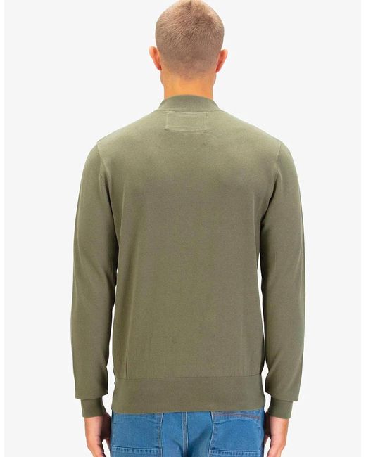 Luke 1977 Green Jenson 1000 Rib Neck Knitted Jumper for men