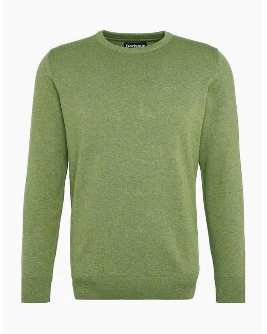 Barbour Green Heritage Thyme Pima Cotton Crew Neck Jumper for men