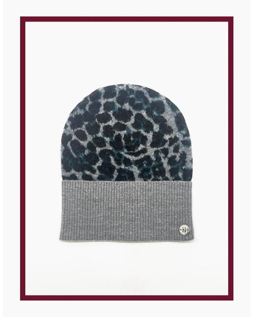 Nooki Design Blue Darcy Leopard Beanie