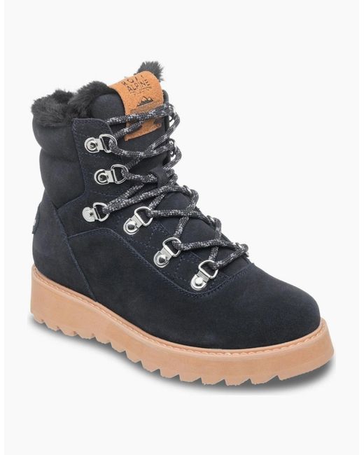 Roxy Blue Bradie Thermal Insulated Leather Snow Boots