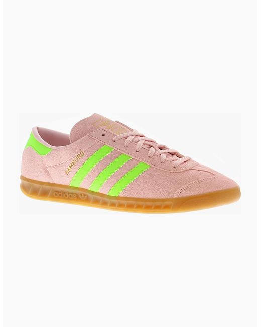 Adidas Originals Pink Trainers Hamburg W Leather Lace Up Baby Uk Si