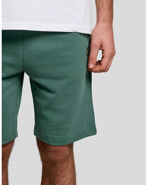 Lyle & Scott White Cotton Sweat Shorts for men