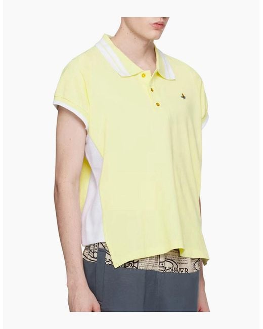 Vivienne Westwood Yellow Lime & Striped Polo Shirt for men