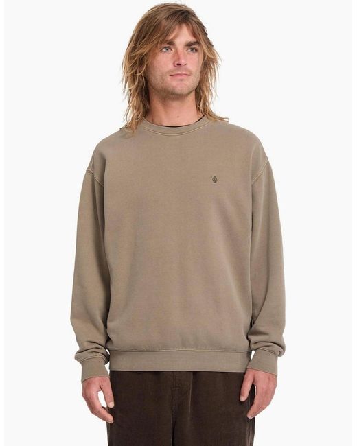Volcom Brown Single Stone Sweatshirt for men