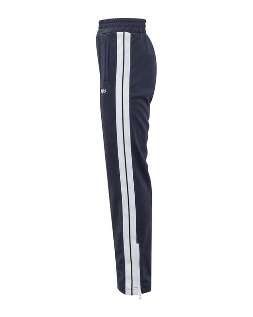 Palm Angels Blue Striped Classic Track Sweatpants for men