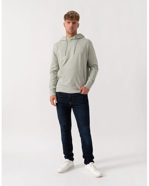 Boss Gray Boss Wetalk Pullover Hoodie With Logo Patch for men