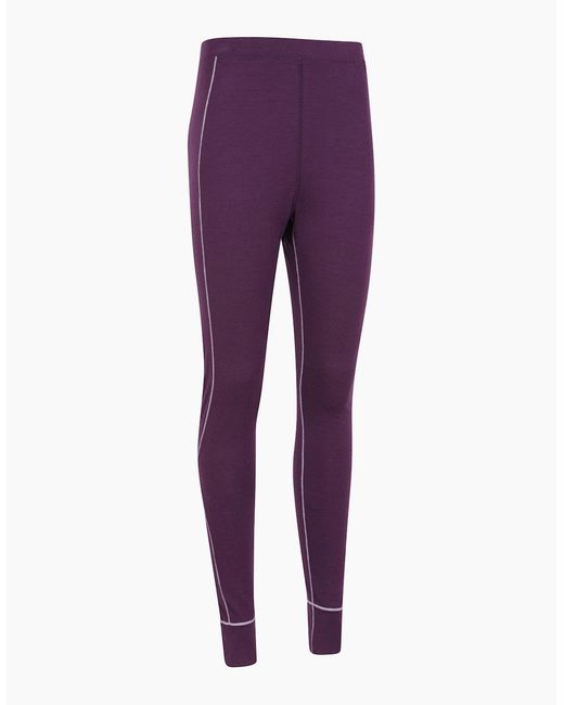Mountain Warehouse Purple Ladies Asgard Merino Wool Thermal Base Layer Leggings