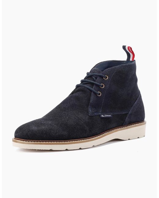 Ben Sherman Blue Hampton Suede Boots for men
